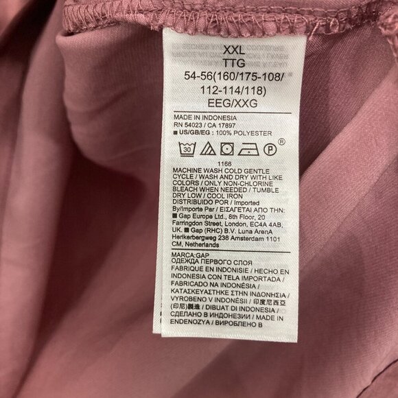 New GAP XXL Dusty Pink Soft Flowy Y Neck Relaxed Popover Long Sleeve Office - Picture 7 of 10